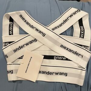 Alexander Wang logo Bandage Cropped Bra Top M